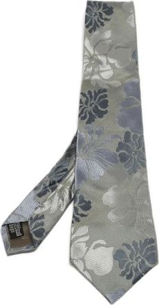 Emporio Armani Stropdas met bloemenprint - Grijs