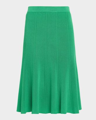 Misook Soft Knit Flared Midi Skirt