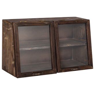 Wanderlust Deco Vitrina de madera con 2 puertas de cristal y 1 balda 60x25x35h cm