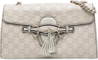 Gucci Pre-owned Womens Medium Guccissima Emily Shoulder Bag - Light Grey Leather - One Size