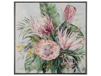 Schubiger M&ouml;bel Bild mit Rahmen Rosafarbene Protea-Bl&uuml;ten