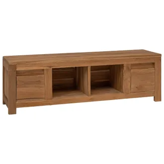 vidaXL Mobile Tv 110 X 30 X 35 Cm Naturale Legno Di Teak Solido Vidaxl