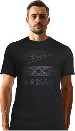 Nike Mens NSW Air Max T-Shirt, Regular Fit, 100% Cotton, Pull On, Crew Neck, Short Sleeve, Black - (X-Large)