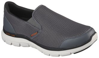 Skechers Slip-On Sneaker SKECHERS FLEX ADVANTAGE 4.0, Herren, Gr. 39, bunt (anthrazit, orange), Synthetik, Textil, Schuhe Slip-On Sneaker, Slipper, Schhlupfsch