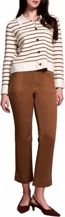 Tribal Pull On Ankle Pants In Walnut