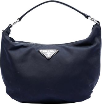 Prada Pre-owned Shoulder Bags, female, Blue, Size: ONE SIZE Pre-owned Nylon Handbag