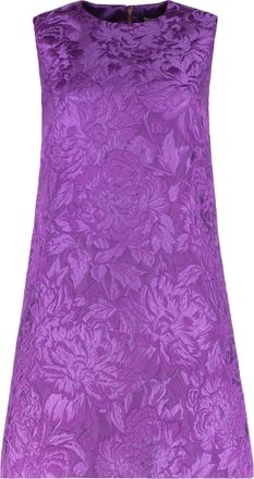 Dolce & Gabbana Womens Jaquard Mini Dress - Purple Cotton - Size EU 40 (Womens)