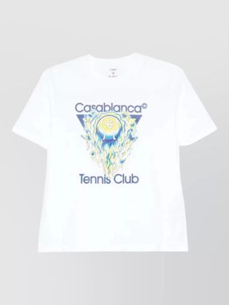 Casablanca tennis club graphic cotton crewneck t shirt