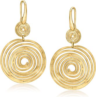 Ross-Simons Italian 18kt Gold Over Sterling Spiral Drop Earrings