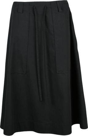 Moschino Longuette a Ruota - Dames - Midirokken - Zwart - S - Katoen - Rokken