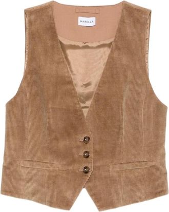 Marella Gilet Mllacinoso - Dames - Bodywarmers - Bruin - L - Katoen - Jassen
