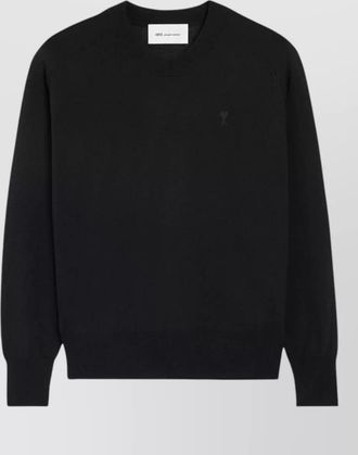 Ami crew neck sweater long sleeves ribbed trims