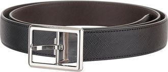 Montblanc Black Logo Cut To Size Reversible Belt