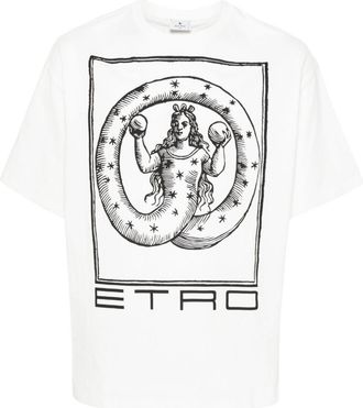 Etro graphic-print cotton T-shirt - men - Cotton - L - White