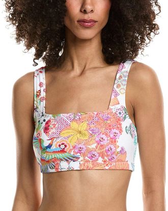 Johnny Was Reverse Pique Square Neck Bikini Top