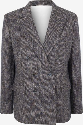 A Kind Of Guise Zweireihiger Fischgr&auml;t-Tweedblazer Peak