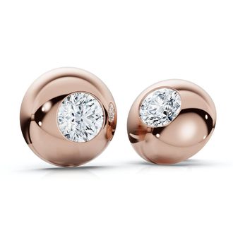 Pompeii3 2Ct TW Diamond Button Studs 14k Gold Lab Grown