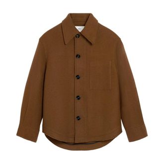 Ami Button-Down Shirt Jacket - Dames - Jassen - Bruin - Maat: S Wol