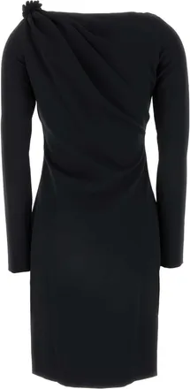 J.W.Anderson Womens Drape Dress Black Polyester Nylon Elastane