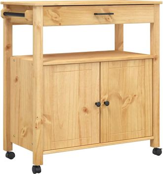 vidaXL Carrito De Cocina Monza Madera Maciza De Pino 84x40x88,5 Cm Vidaxl