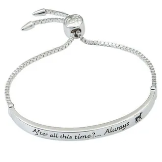 Harry Potter Snapes Silver Plated Love Always Bar Lariat Bracelet, 8.5 at Nordstrom