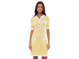 Lilly Pulitzer Theodorah Polo Sweaterdress Womens Dress Estelle Yellow Metallic Marl : XXS, Acrylic/Cotton/Nylon