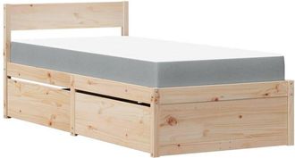 vidaXL Bed with Drawers and Mattress 90x190 cm Single Solid Wood Pine Vidaxl
