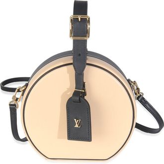 Louis Vuitton Beige/Black Leather Petite Boite Chapeau (Authentic Pre-Loved)