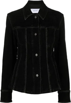 Ferragamo Ferragamo Fitted Velvet Denim Trucker Jacket