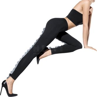 Wolford Black Chantilly Lace Fairy Leggings Size S