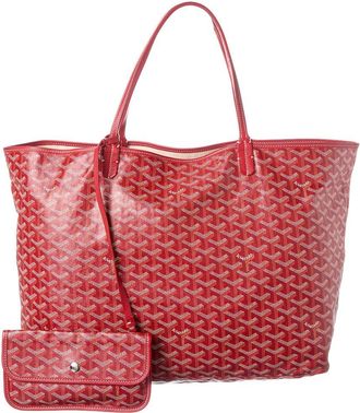 Goyard Red Goyardine Canvas Saint Louis Pm (Authentic Pre-Loved)