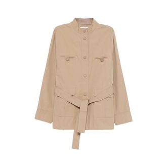 Yves Salomon Light Jackets, female, Brown, Size: S Belted Jacket