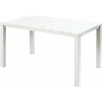 Keter Tavolo rettangolare 147x90 cm in resina con piano effetto doghe Keter Julie - White