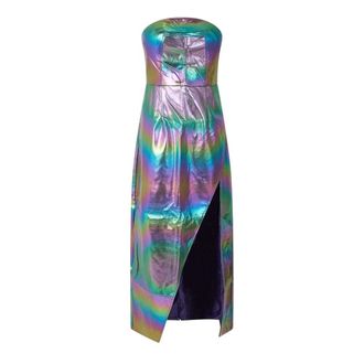 Amy Lynn AmyLynn Metallic bandeau-maxi-jurk voor dames (Zilver/Regenboog)