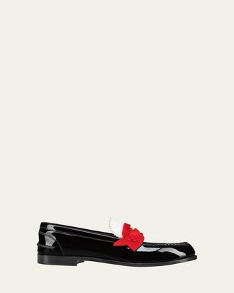 Christian Louboutin Donna Patent Red Sole Penny Loafers