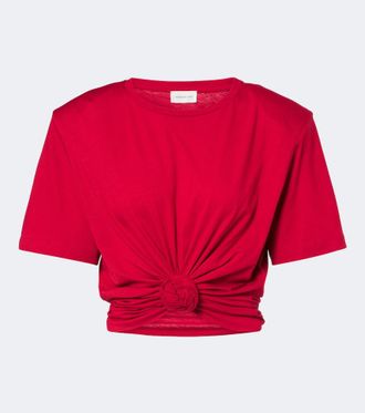 Magda Butrym Cropped cotton-blend jersey T-shirt