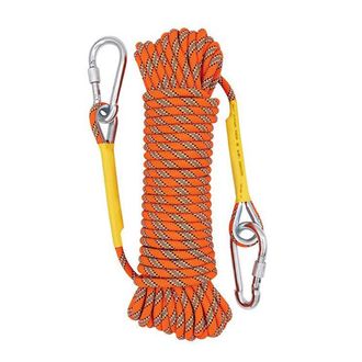 OEM 1 Cuerda Est&aacute;tica, 20 M, 13 Hebras, Baja Elasticidad, Con 2 Mosquetones, Para Escalada Y Rescate