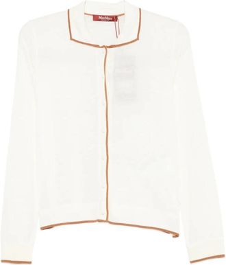Max Mara Wollen Cardigan van Zijdegaren - Dames - Vesten - Wit - XS - Wol - Truien & Vesten