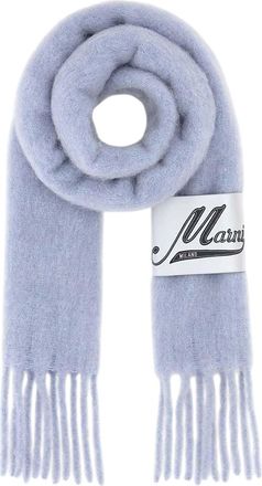 Marni Light Blue Logo Scarf