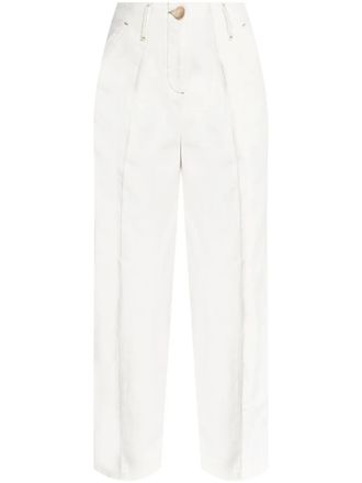 Emporio Armani cotton wide-leg trousers - White
