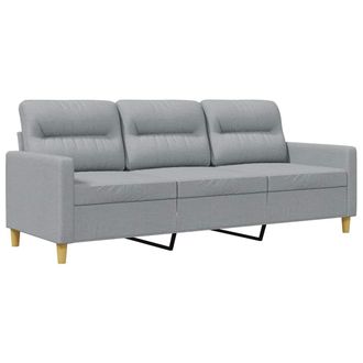 vidaXL Sof&aacute; De 3 Plazas De Tela Gris Claro 180 Cm Vidaxl