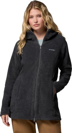 Columbia Womens Benton Springs Ii Long Hoodie Fleece Jacket, Charcoal Heather, XL