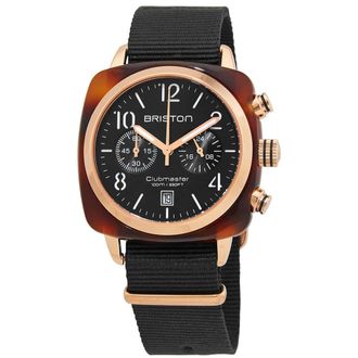Briston Clubmaster Chronograph Quartz Black Dial Mens Watch 14140.PRA.T.1.NB