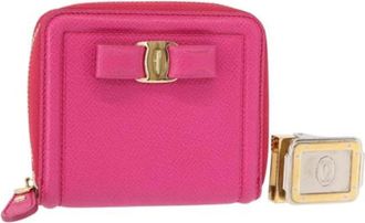 Ferragamo Pre-owned Wallets, female, Pink, Size: ONE SIZE Pre-owned Metal Wallet