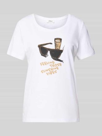 s.Oliver Red Label Regular Fit T-Shirt aus reiner Baumwolle in Weiss, Gr&ouml;&szlig;e 34
