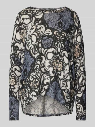 Soyaconcept Longsleeve aus Viskose-Mix mit Rundhalsausschnitt Modell BIARA in Blau Melange, Gr&ouml;&szlig;e XS