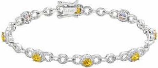 Suzy Levian Lab Created Sapphire Tennis Bracelet in Yellow at Nordstrom Rack