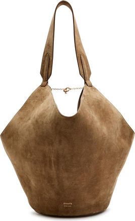 Khaite Lotus Small Suede Tote - Beige - One Size