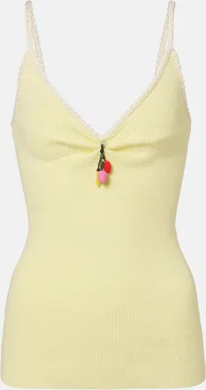 Prada Embellished cotton-blend boucl&eacute; top