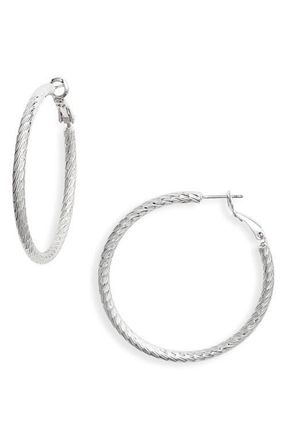 Nordstrom Faceted Tube Hoop Earrings in Silver at Nordstrom